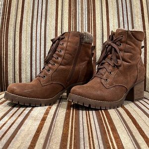 Brown suede boots